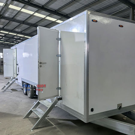 Fully customized bathroom trailer